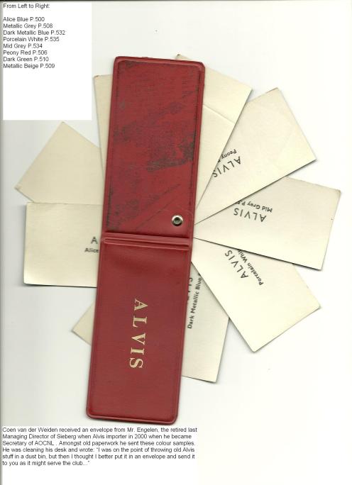 Alvis Park Ward Colour Samples