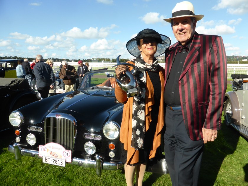 New members Dominique and Verena Fischlin with their prize winning TD21 on the Pa.ris Deauville rally: award offered by Rolls Royce for the best preserved car.