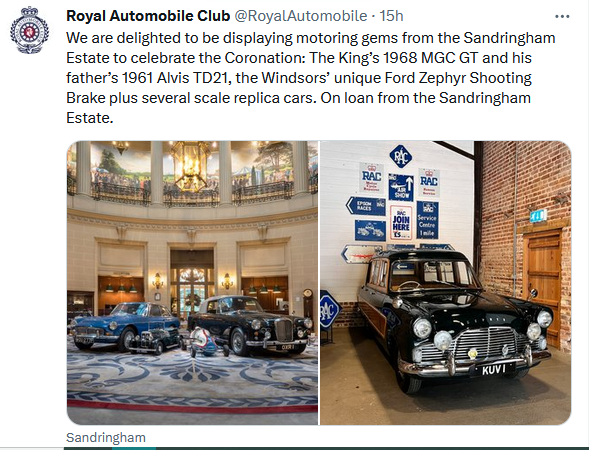 Royal cars at the RAC – Alvis Archive